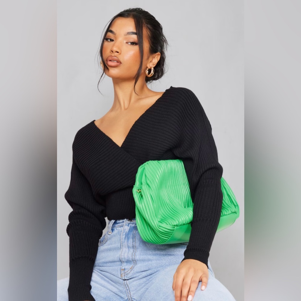 NWT Black Knit Crop Top